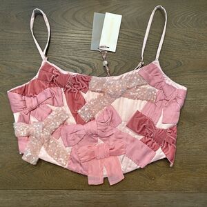 LoveShackFancy Bow Bustier Top